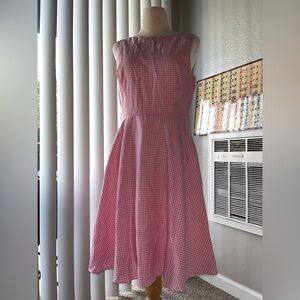 Pink Gingham Sleeveless Dress